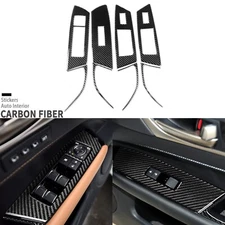 8Pcs Real Carbon Fiber Window Lift Switch Panel Cover For Lexus GS GS350 2012-20