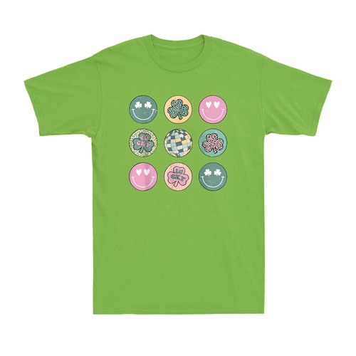 Shamrock Smile Face Disco Retro Groovy St Patricks Day Lucky Gift Unisex T-Shirt