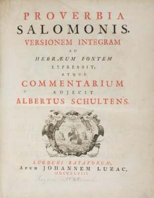 Albert Schultens / Proverbia Salomonis Versionem integram ad Hebraeum ...