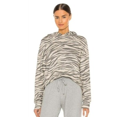 NWT ~ LNA BRUSHED ZEBRA PRINT RIB HOODIE | eBay