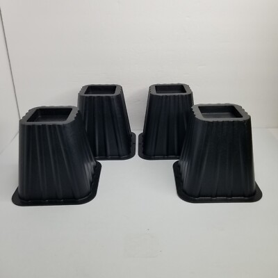 Bed Furniture Risers Lift Raise Height of 5.5 inches, Black, Set of 4