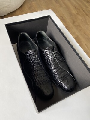 Emporio Armani Men’s Black Micro-Textured Patent Dress Shoes Size 6(Euro) 7 Us Emporio Armani Men main image 3
