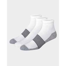 Hanes Cool DRI Men's Ankle Socks with Ventilation, 6-Pairs White Assortment 6-12