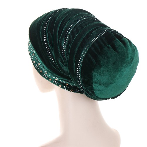 Women Velvet Hijab Chemo Cap Muslim Turban Cancer Hat Wrap Headscarf Baggy Cover - Picture 48 of 60