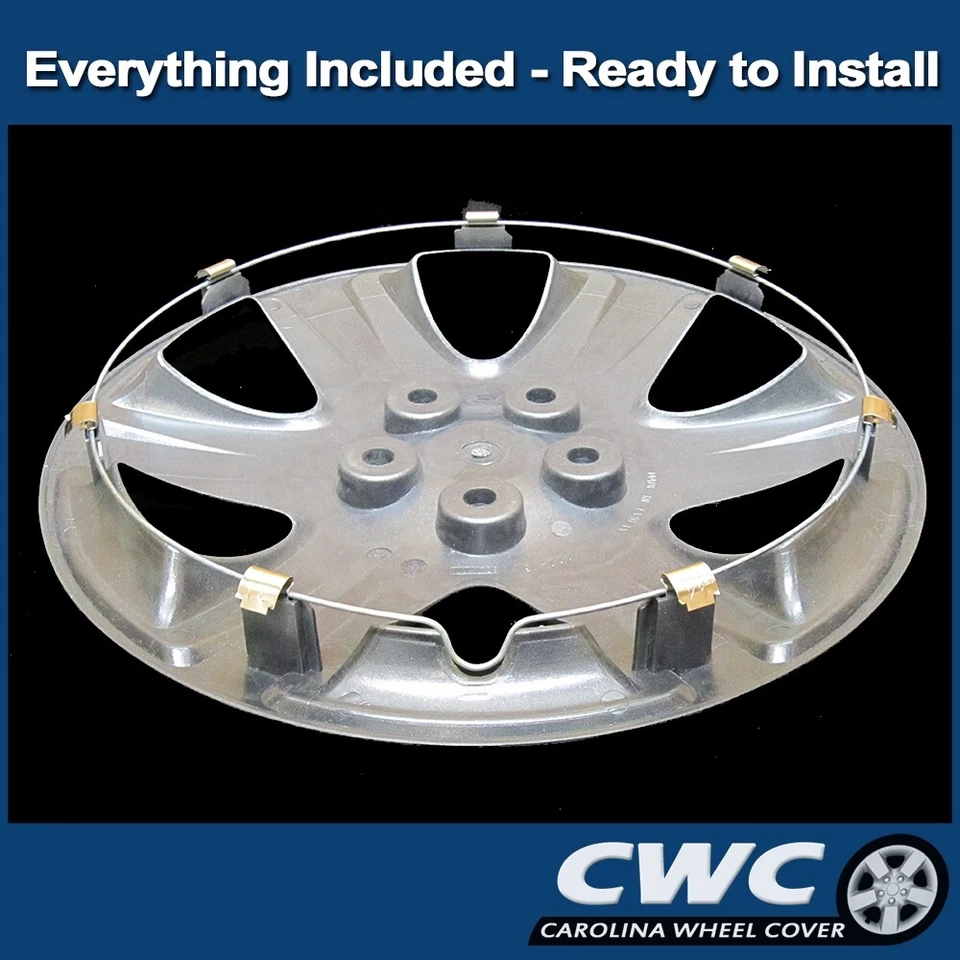 NEW Premium Replica Hubcap Set for Toyota Corolla 2005-2008, 15-in Silver 61133 - Image 4 of 4