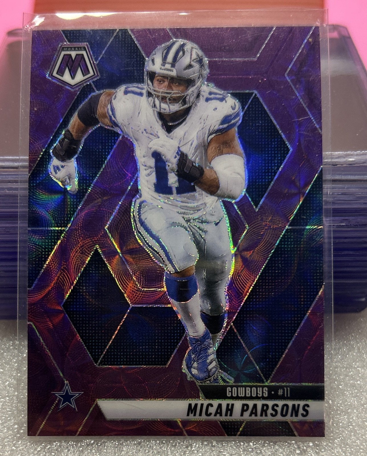2025 Panini Mosaic - Micah Parsons #110 Purple Scope Prizm
