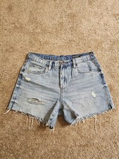 BLANK NYC Cut Off Denim Shorts Distressed High Rise Light Wash Size 28