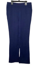 Denim  Co. Womens Ponte Lightly Bootcut Pull-On Pants A555365 Blue Small NEW