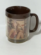 1977 Vintage Farrah Fawcett Thermo-Serv Coffee Mug Plastic Made in USA