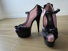 Pleaser Heels Delight-679 Black/Pink Size 5