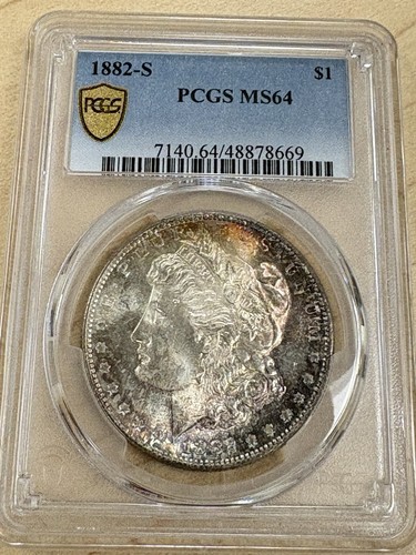 1882 S Morgan Silver Dollar PCGS MS 64 True View Toned 90% Silver $1 Coin