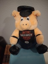 Harley Davidson Biker Pig Plush Stuffed Animal Toy Collectible 1997 10" Wild Hog