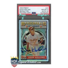 1993 Finest Refractor #23 Dave Hollins PSA 8 Auto 10 signed autograph pop 2