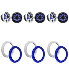 Kicker (3 Pair) 51MSC84 8" LED Premium Marine Speakers & 51KLSR88 - 8.8-Inch ...