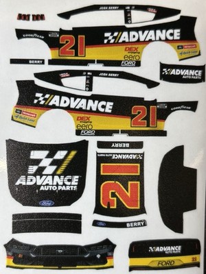 Custom 2025 Josh Berry #21 Advance Auto 1/64 Scale NASCAR Peel & Stick Decals