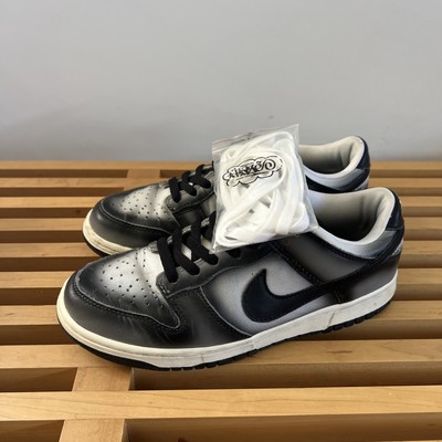   NIKE DUNK LOW USED SIZE 8 HAZE BLACK WHITE MEDIUM GREY 306793 101