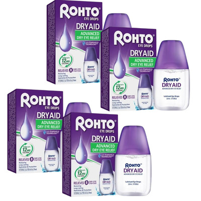 4x Rohto Advanced Cool Dry Aid Eye Drops Restore Moisture/Relief Dry Eyes 10ml