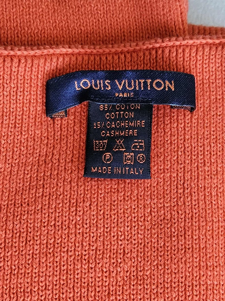 LOUIS VUITTON LVCUP Louis Vuitton Copa Logo Bufanda Algodón/Rojo Cachemira/Blanco Foto 2 de 4