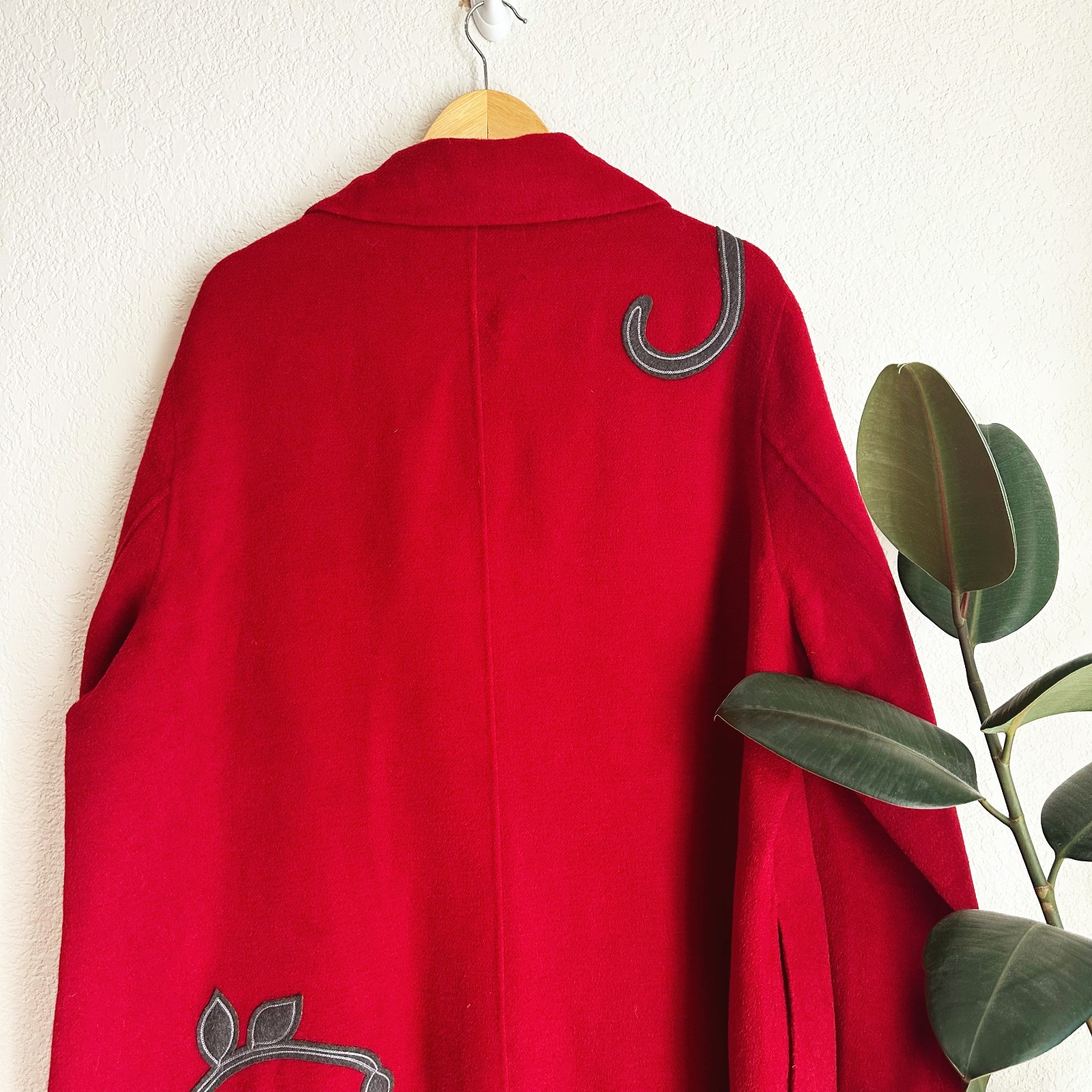 Rara Avis By Iris Apfel Wool Blend Trench Coat Size 3XL Long Monkeys Dopamine