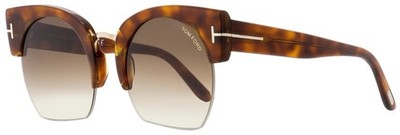 Tom Ford Sunglasses Savannah 02 TF552 53F 55-22 140 *2 Brown Gold Half Rim Sun