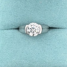 2 CT Moissanite Lab Created Half Bezel Set 925 Sterling Silver Engagement Ring 7
