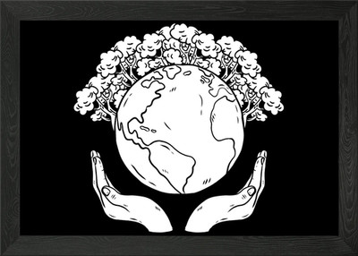 Klimawandel Erde gerahmtes Wandbild Poster Leinwanddruck Bild