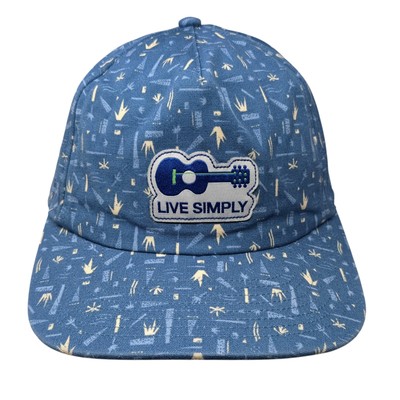 Live Simply Guitar Snapback Hat Blue One Size All Over Print Adjustable