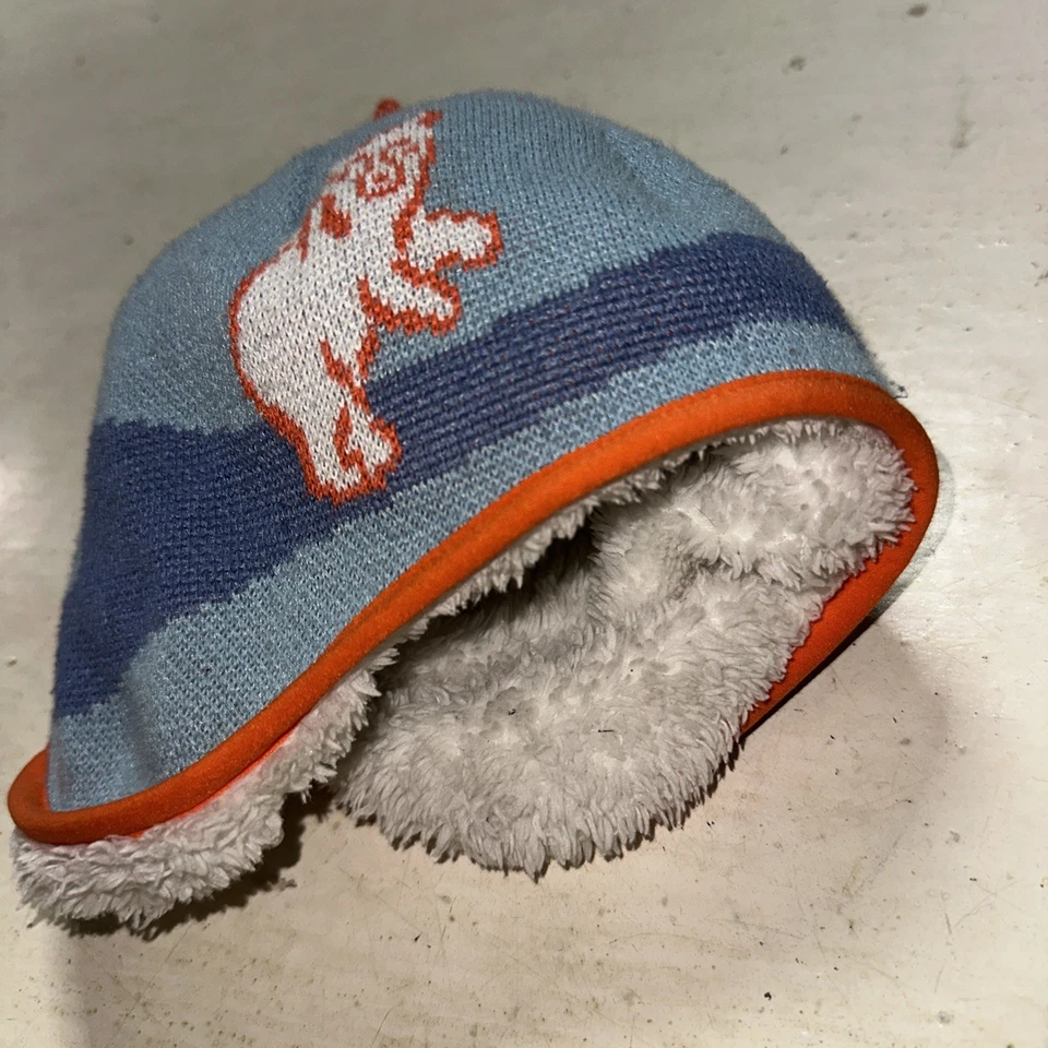 Patagonia Bebé Reversible Gorro Osos Polares Jugar Tejido Grande Cielo Azul 12 Meses Foto 3 de 4