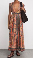 Isabel Marant Women's Orange Silk Melissa Maxi Dress Size 38