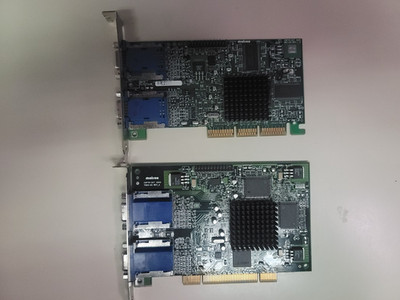 2 X MATROX 7003-03 G45FMDHP16DB HIGH PROFILE DUAL SCREEN GRAPHICS CARD +