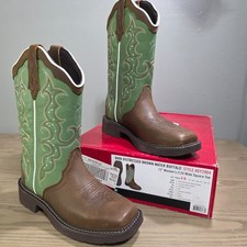 Justin Womens Raya Distressed Brown Water Buffalo Boots GY2904 J124 New in Box