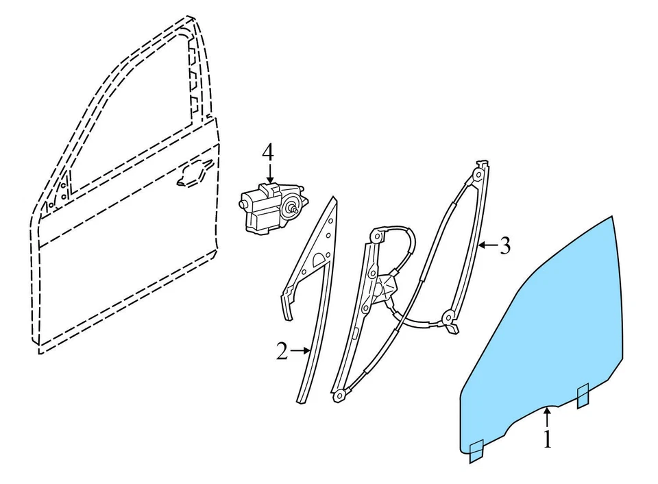 BMW 550I GT XDRIVE 2011-2017 - puerta delantera derecha ventana cristal 7197910 Foto 2 de 4