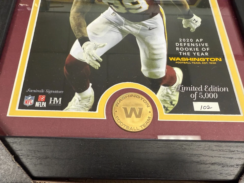 WASHINGTON CHASE YOUNG HIGHLAND COMO NUEVO 2020 NFL DEFENSIVE NOVATO DEL AÑO Foto 2 de 4