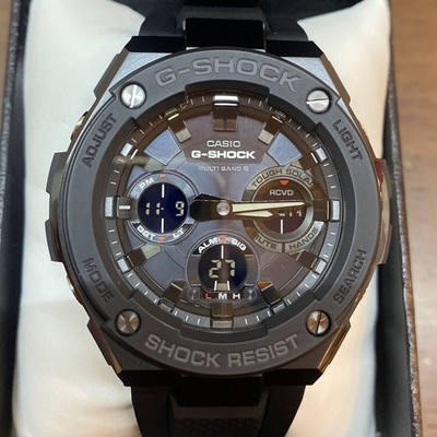 CASIO G-SHOCK GST-W100G-1BJF Analog Rubber Black JAPAN Solar Wristwatch VERYGOOD