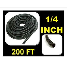 1/4" Black Split Loom Wire Hose Flexible Tubing Wire Cover Audio Stereo - 200'