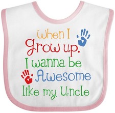 Inktastic Awesome Like My Uncle Baby Bib Cute For Idea Unisex Handprint Clothing