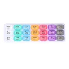 Independent 21 Grids Pill Case for Travel Assorted Color 1 Pc