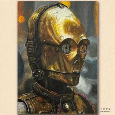 C-3PO Star Wars Original Sketch Card 1/1 Hand Drawn Fan Art Signed Dorian Cui