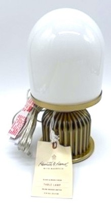 Hearth & Hand Fluted Brass White Frosted Glass Table Lamp AF53843 Dongguan NEW