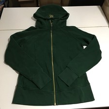 Lululemon Scuba Hoodie Light Cotton Fleece Green Size 8 Full Zip