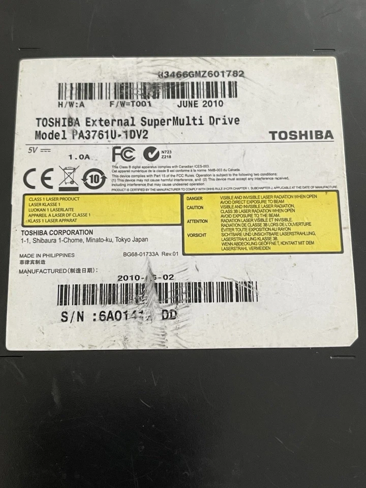 Toshiba Portátil Super Multi Drive #PA3761U-1DV2 USB 2.0 Foto 3 de 3