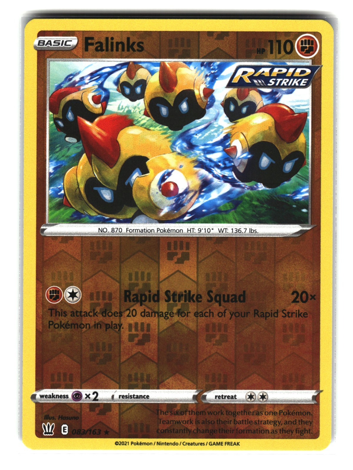 Falinks 083/163 Reverse Holo Rare Battle Styles Pokemon Card 