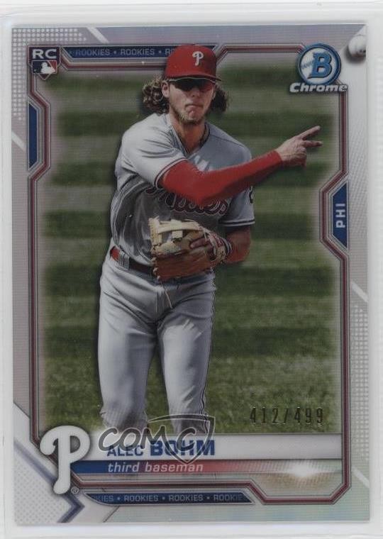 2021 Bowman Chrome Refractor 412/499 Alec Bohm #94 Rookie RC uk2