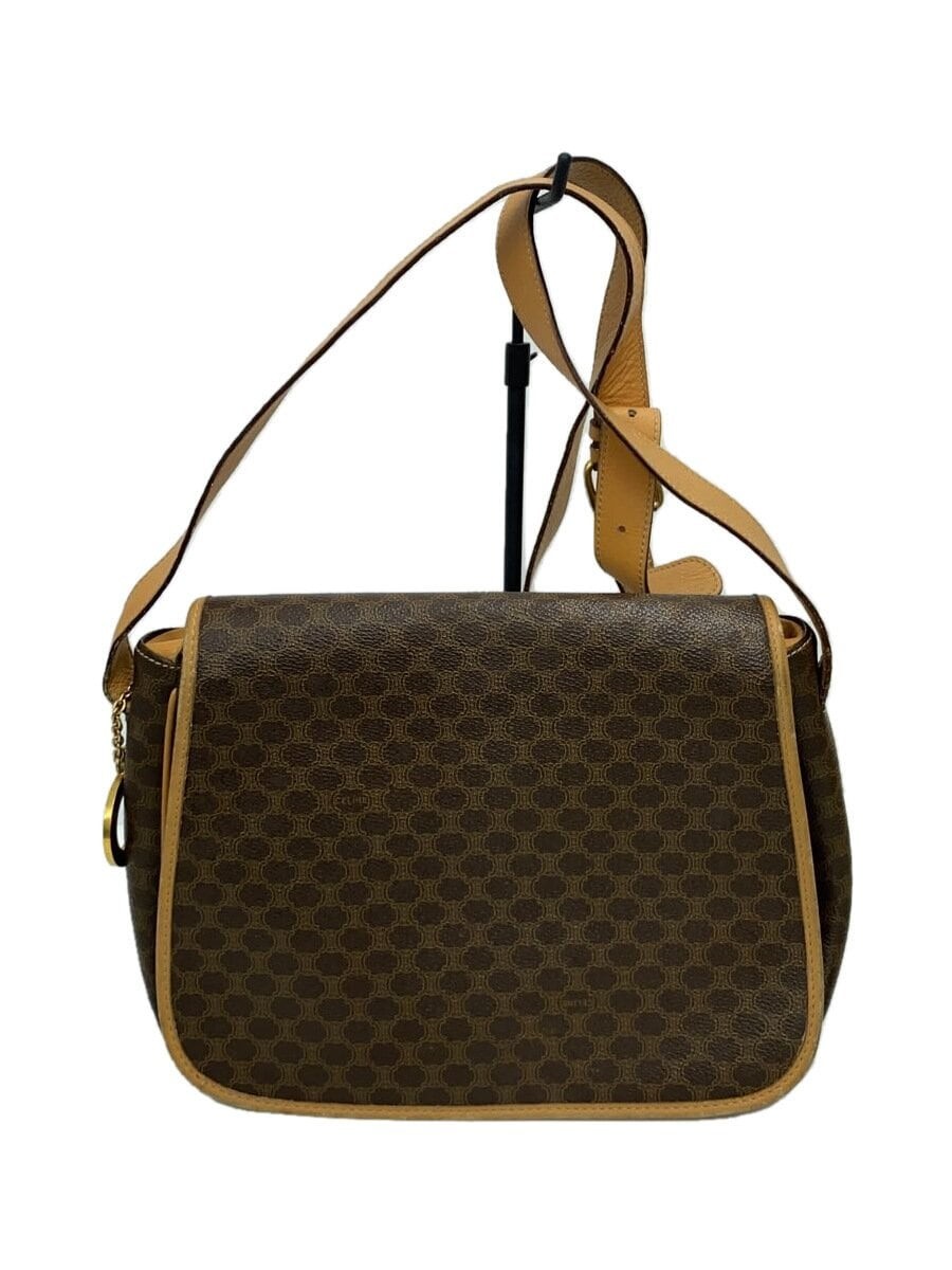 CELINE PVC Shoulder Bag in Brown All-Over Pattern