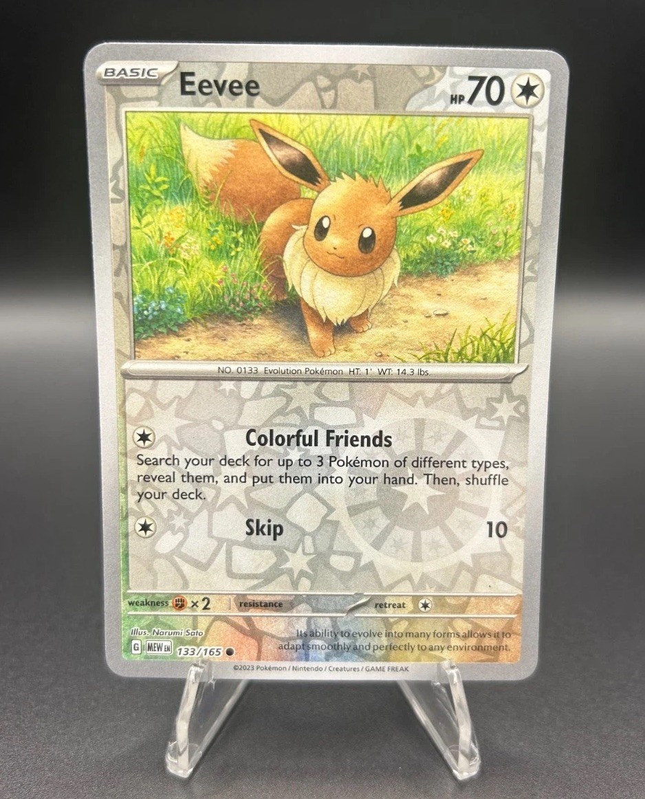 • Eevee • 133/165 Scarlet & Violet 151 Reverse Holo Pokemon TCG NM