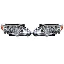 Silscvtt For Toyota Corolla 2011 2012 2013 Projector Headlight Chrome Left+Right