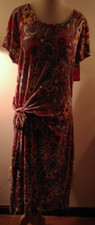 TALBOTS WO'S RED, ORANGE, YELLOW, BLUE SHIFT W/TIE DRESS SIZE 1X EXCEL COND
