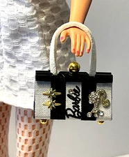 OOAK Barbie Doll Purse Black & White Bag For 11” Fashion Dolls Designed by ‘Bee