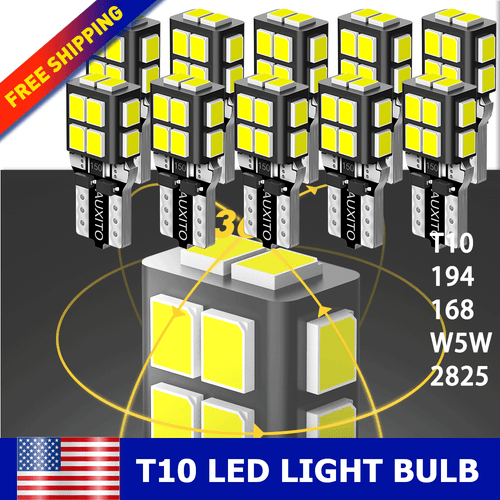 20X Super White T10 194 168 W5W 2825 LED License Plate Interior Light Bulb 6000K - Picture 12 of 28