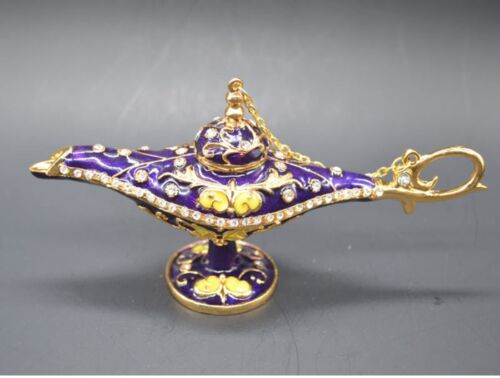 Metal Carved Magic Genie lamp Aladdin Arabian Nights Arab Retro Tea Pot Tibetan - Photo 1/4